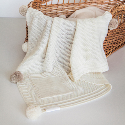 Blanket POMPON milk apero