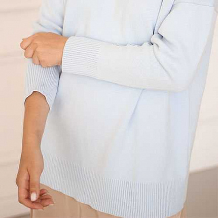 Sweater with embroidery MOTTO blue