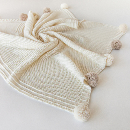 Blanket POMPON milk apero