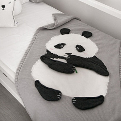 baby knitted blanket panda apero