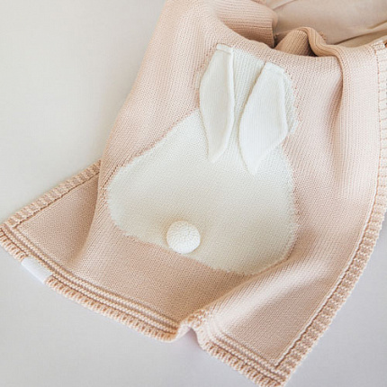 BUNNY blanket with eco-cotton lining wheat apero