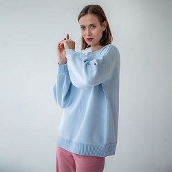 Jumper with embroidery MOMENT blue