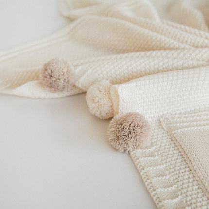 Blanket POMPON milk apero